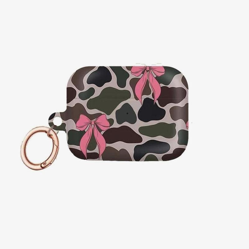 Trendy "Coquette" Camo Bow & Western Cow Print Aesthetic Case For Airpods Gen 1,2,3,4 Airpods Pro 1,2 ( No Keychain)