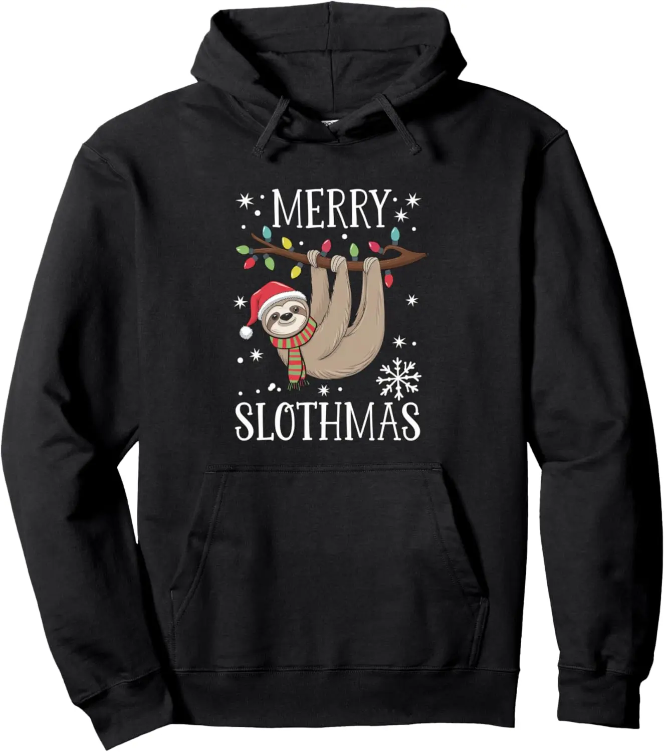 Merry Slothmas Santa Christmas Sloth Sweater Xmas Holiday Pullover Hoodie