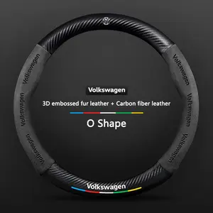 Anti-Slip Suede Car Steering Wheel Cover, Compatible with Vw Passat Golf Gti Beetle Tiguan Touareg Polo T-Roc ID Models
