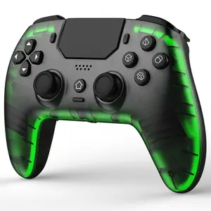 Controller for PS-5,Pro/Slim/PC, with Hall Effect Joystick & Trigger/Macro/Turbo/RGB Light/3.5mm TRRS Audio Jack/Speaker/Mute Button/6-Axis Gyro/Dual Vibration/Touchpad (Black/Clear)