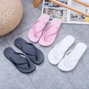 All-Season Fashionable Casual Comfortable Flat Flip-Flops for Home and Outdoor Beach PVC Plastic Shoes