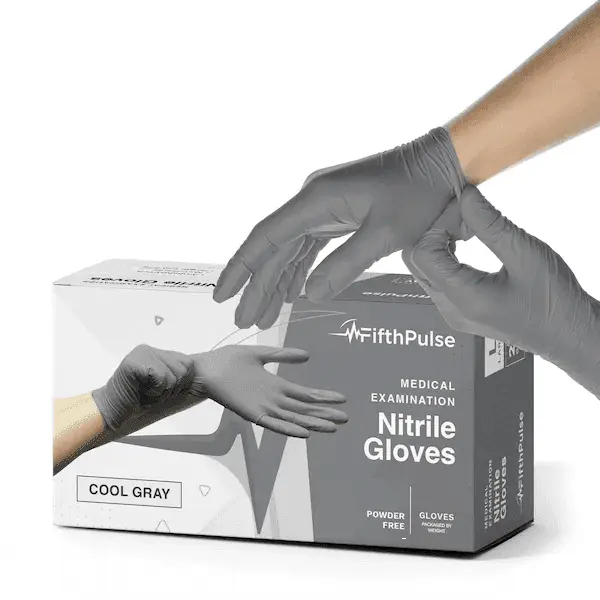 FifthPulse Cool Gray Disposable Nitrile Medical Gloves FifthPulse Cool Gray Disposable Nitrile Medical Gloves