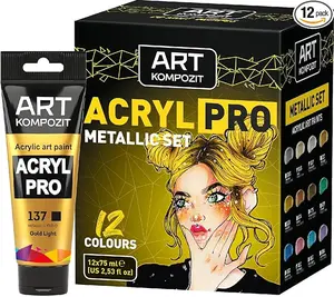 METALLIC Professional Soft Body Acrylic Paint Set