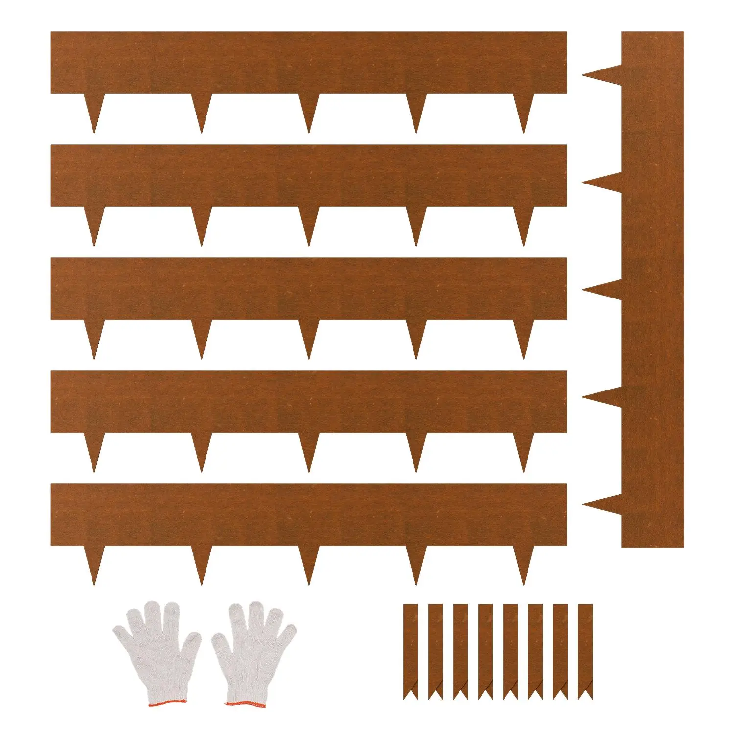 【SummerFinds】VEVOR Steel Landscape Edging,  , 6 Packs 40 x 8 in Weather-Resistant & Pre-Rust Metal Landscape Edging, Bendable Garden Edging Border, Shark Spike, Lawn Edging for Flower Bed Yard Pathway Divider