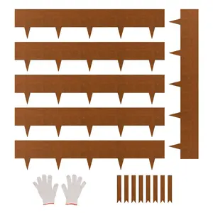 【SummerFinds】VEVOR Steel Landscape Edging,  , 6 Packs 40 x 8 in Weather-Resistant & Pre-Rust Metal Landscape Edging, Bendable Garden Edging Border, Shark Spike, Lawn Edging for Flower Bed Yard Pathway Divider