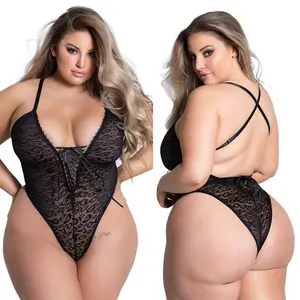Black Leopard See-Through Sexy Pajamas