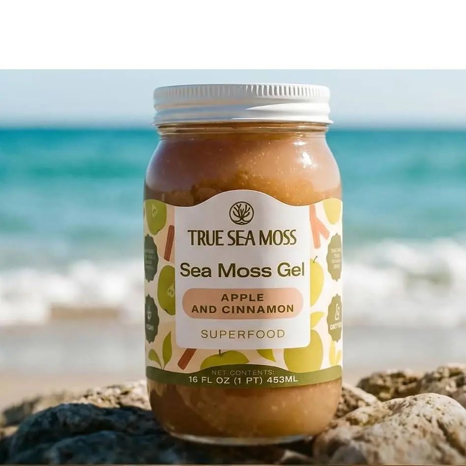 TrueSeaMoss Sea Moss Gel – Wildcrafted Seamoss, Fruits & Jarred Vegetables – Apple/Cinnamon, Pack of 1