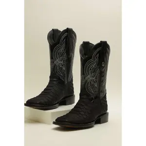 LA HERRADURA MENS DANIEL NOBUCK NEGRO SQUARE TOE BOOT