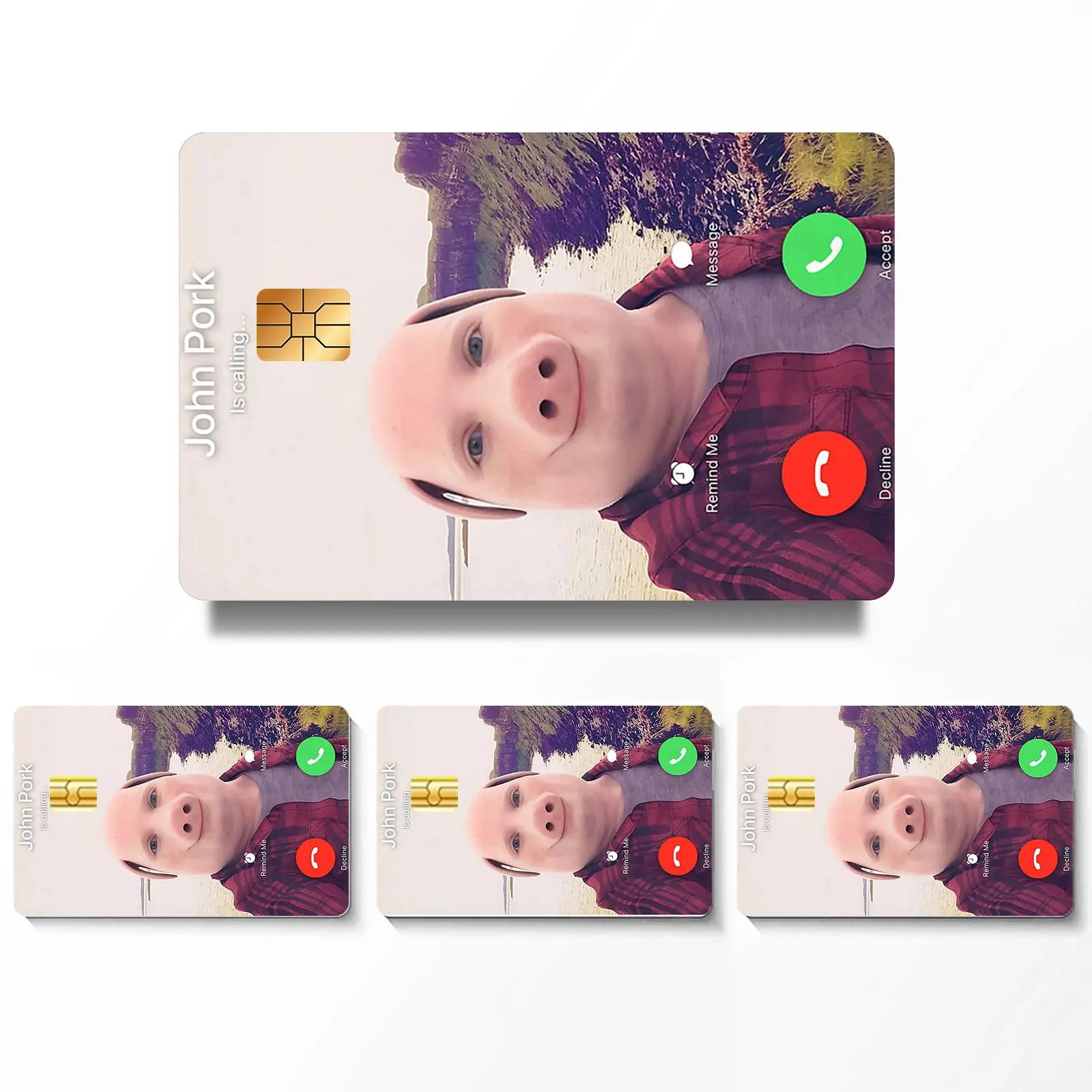 Funny Credit Card Skin Sticker, 4 Counts/set Ultra-thin Waterproof & Scratch Resistant Credit Card Skin Sticker, Personalized Bank Card Decorative Sticker, Funny Stickers, Funny Stickers Pack