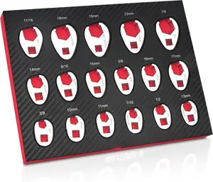 Crows Foot Wrench Set, 3/8" Drive Crowfoot Flare Nut Cr-V Metric 10-22mm & SAE 3/8"-7/8" | 17 count