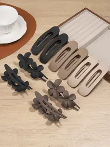 Solid Color Hair Clips Set, Casual Versatile Hair Accessories for Women & Girls, Minimalist Headwear Suitable for Thick Hair