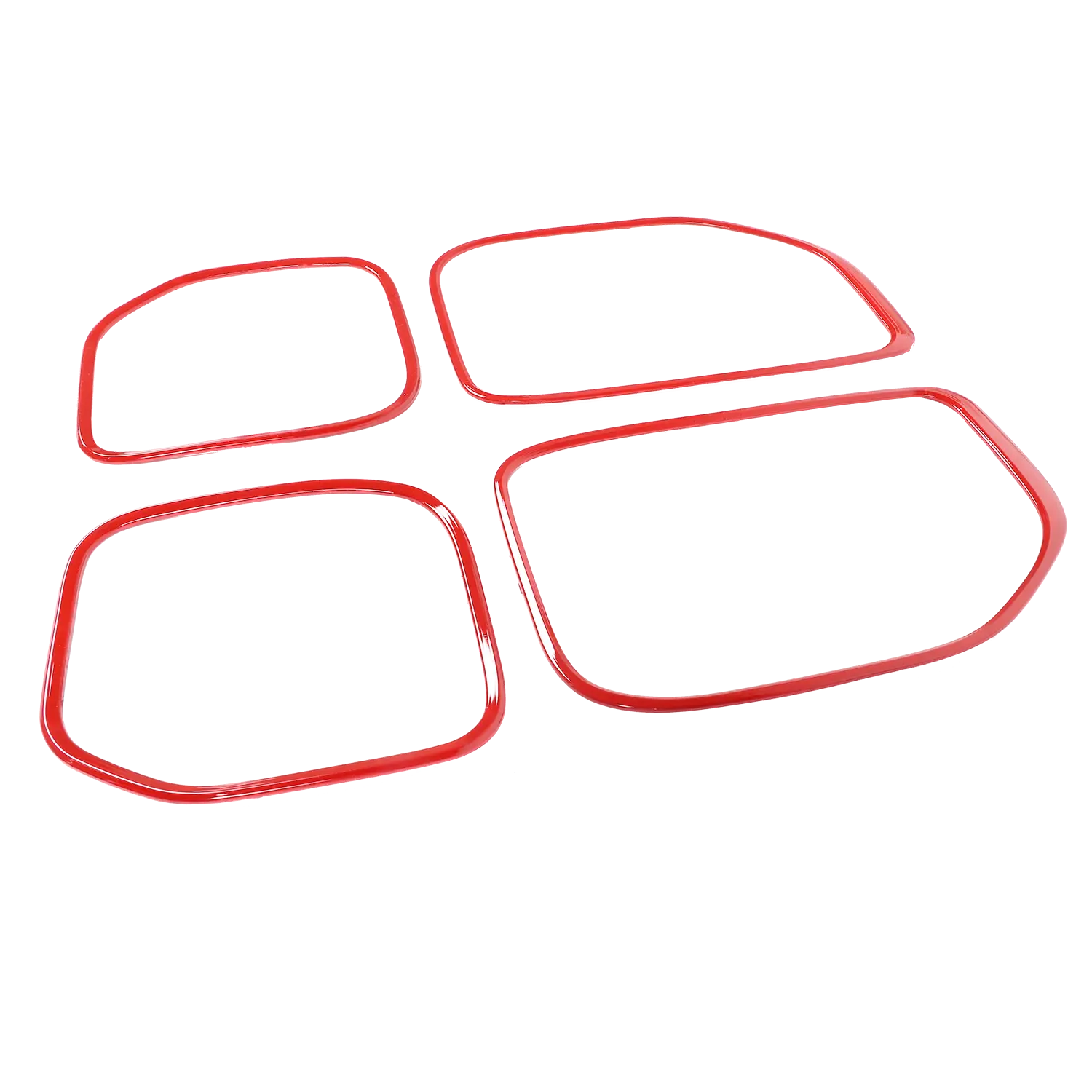 Custom Inner Door Side Speaker Frame Trim Cover - ABS, Red Carbon Fiber, Chrome Materials - Easy-Install Automotive Accessory for 2014-2018 Chevy Silverado 1500, GMC Sierra 1500 Car Interior