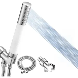 Temperature-Sensitive LED Color-Changing Water-Powered Handheld Shower Head, Self-Cleaning Nozzles, Chrome Finish, Fits Most US Hoses, Filtered Shower Heads for Christmas Gifts