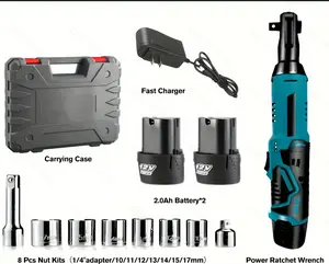 Model New Year Rechargeable Electric Wrench, Rechargeable Ratchet Wrench Set, 12V Lithium Battery Right-Angle Wrench, High Torque Quick Socket Power Tool, Suitable for Car Repair