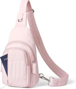 Sling Bag Quilted Crossbody Bags for Women Cross Body Purse Puffer RFID Fanny Pack for Travel, Hiking, Daily