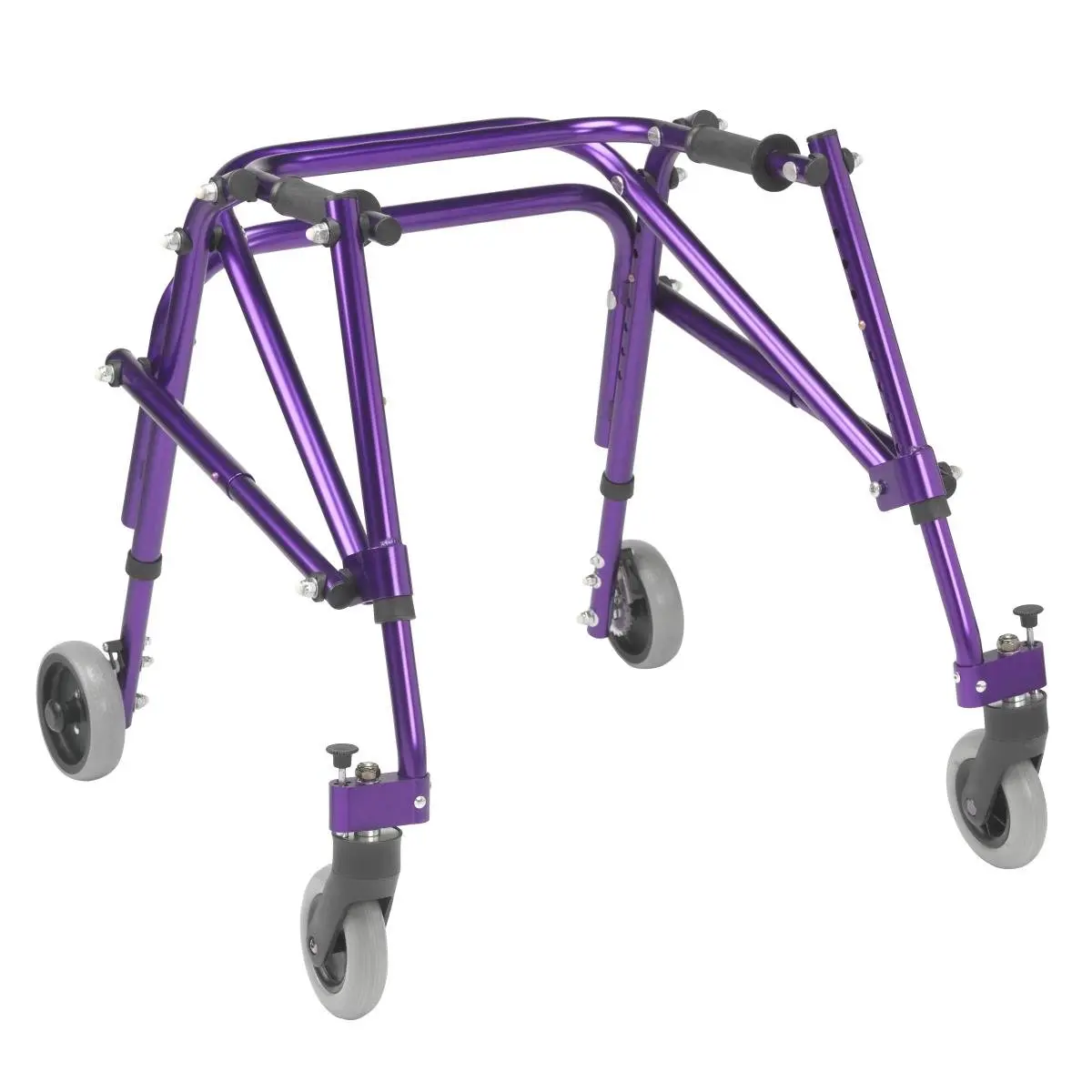 212 MAIN Nimbo 2G Lightweight Aluminum Frame Posterior Walker for Small Animals - Small, Wizard Purple, 12.8 lbs, Custom Fit, 5 Height Settings, Foldable, Improved Handgrip, Soft Rubber Wheels, Easy Transport and Storage, Maximum Mobility Assistance, Heig