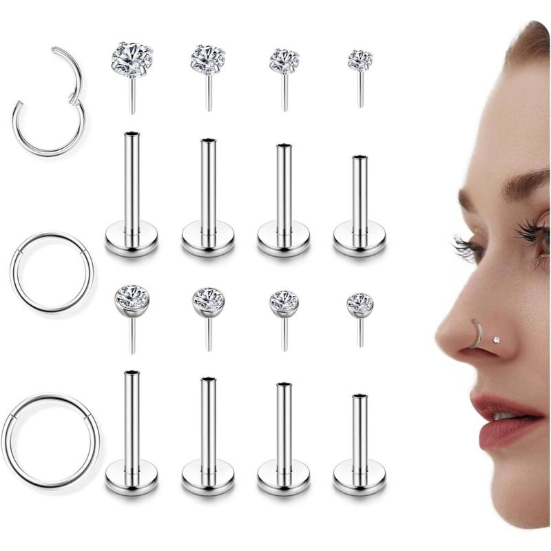 CASSIECA 14K Gold Filled Flat Back Nose Studs For Women Men Hypoallergenic Surgical Steel Nose Rings Hoops- Threadless Flat Back Earrings Helix Cartilage Tragus Conch CZ Stud Labret Lip Nostril Septum Ring Body Piercing Jewelry 20G 18G 16G CASSIECA 14K Gold Filled Flat Back Nose Studs For Women Men Hypoallergenic Surgical Steel Nose Rings Hoops- Threadless Flat Back Earrings Helix Cartilage Tragus Conch CZ Stud Labret Lip Nostril Septum Ring Body Piercing Jewelry 20G 18G 16G