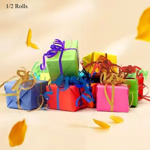 1/2 Rolls, Golden Ribbon for Balloons, 5mm Golden Curling Ribbon, Golden Balloon String for Gift Wrapping, Flower Crafts, Birthday Parties, Festivals, Weddings, And Christmas Decorations, Ribbons for Bouquets, Flower Wrapping Paper