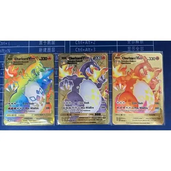 Metal Gold Card 1st Edition Base Set Shadowless Charizard 3 Metal cards -  TikTok Shop