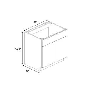 RTA - Liberty Shaker Black - Sink Base Cabinets - 33"W x 34.5"H x 24"D
