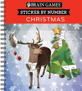 Brain Games - Sticker by Number: Christmas (28 Images to Sticker - Reindeer Cover) (Volume 1), Spiral-bound