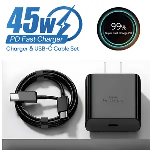 45W Super Fast Charger, USB C Power Adapter with 6FT Charging Cable for Samsung Galaxy S26/S25/S24/Note 20 Ultra, iPhone 17/16/15, Phone Accessories