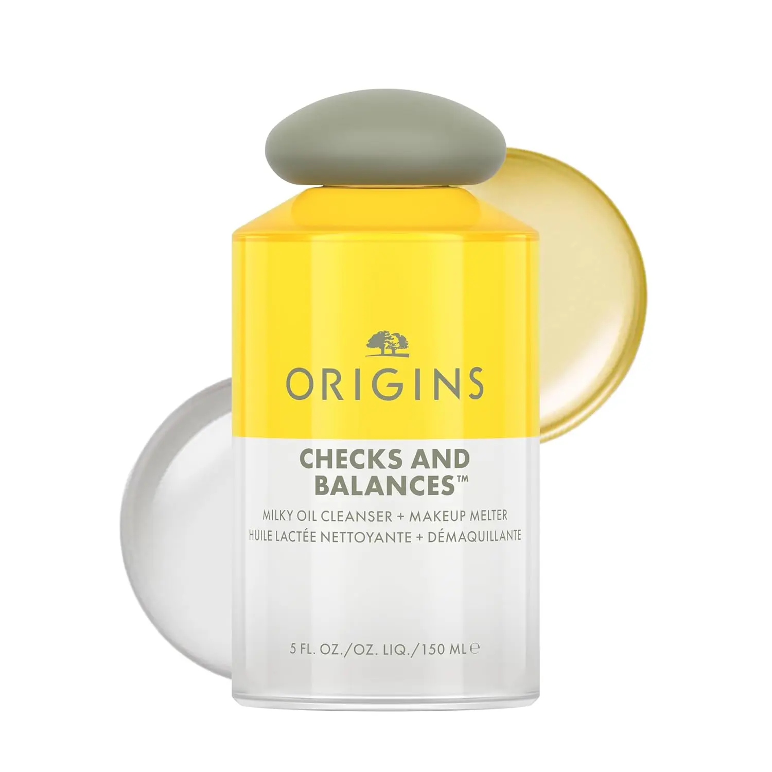 Origins Checks and Balances Milky Oil Cleanser + Makeup Melter | Softens Skin & Removes Makeup | With Squalane & Plant-Derived Glycerin, 5 Fl Oz