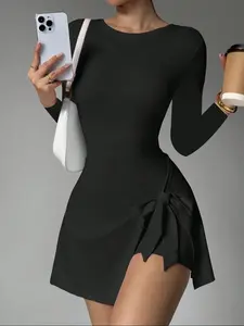 Fashion Multi-Color Sports Dress with Waist Tie, Comfortable Two-Piece Design, Anti-Exposure Yoga Fitness, Women's Activewear Workout Athletic Dresses