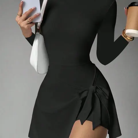 Fashion Multi-Color Sports Dress with Waist Tie, Comfortable Two-Piece Design, Anti-Exposure Yoga Fitness, Women's Activewear Active Dresses Workout Dress