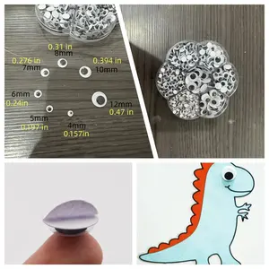 Mixed Size Sticky Eye (700pcs/box), Self Adhesive Wiggle Googly Eyes, Round Doll Eye, DIY Scrapbooking Craft for Card Making Decoration