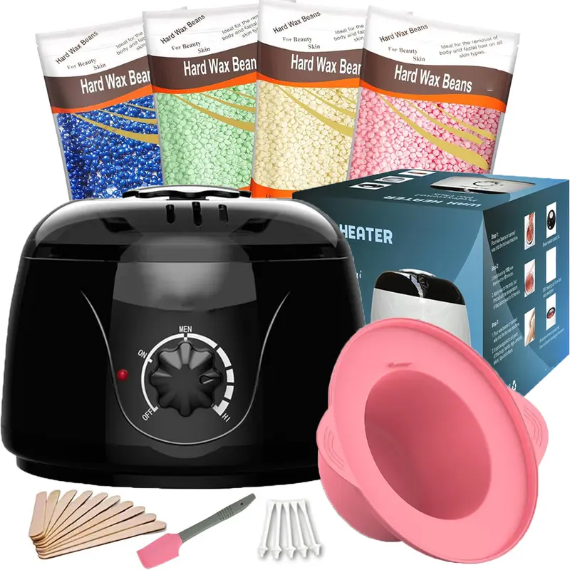 Brazilian and Bikini Waxing Kit,Portable Electric Wax Warmer Kit For Body Hair Removal - Melting Pot Hot Wax Heater with Accessories for Facial, Bikini, Armpit Waxing at Home for All Genders