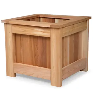 All Things Cedar 2 Foot Cedar Box Planter, Elevated Outdoor Garden Bed, Natural