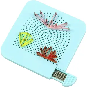 Quilling Tool Quil Board with Pins Storage Box Grid Guide Quilling Board for Making Paper Strips