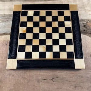 Black Onyx Maple Wood Chess Board (INCLUDES PIECES)