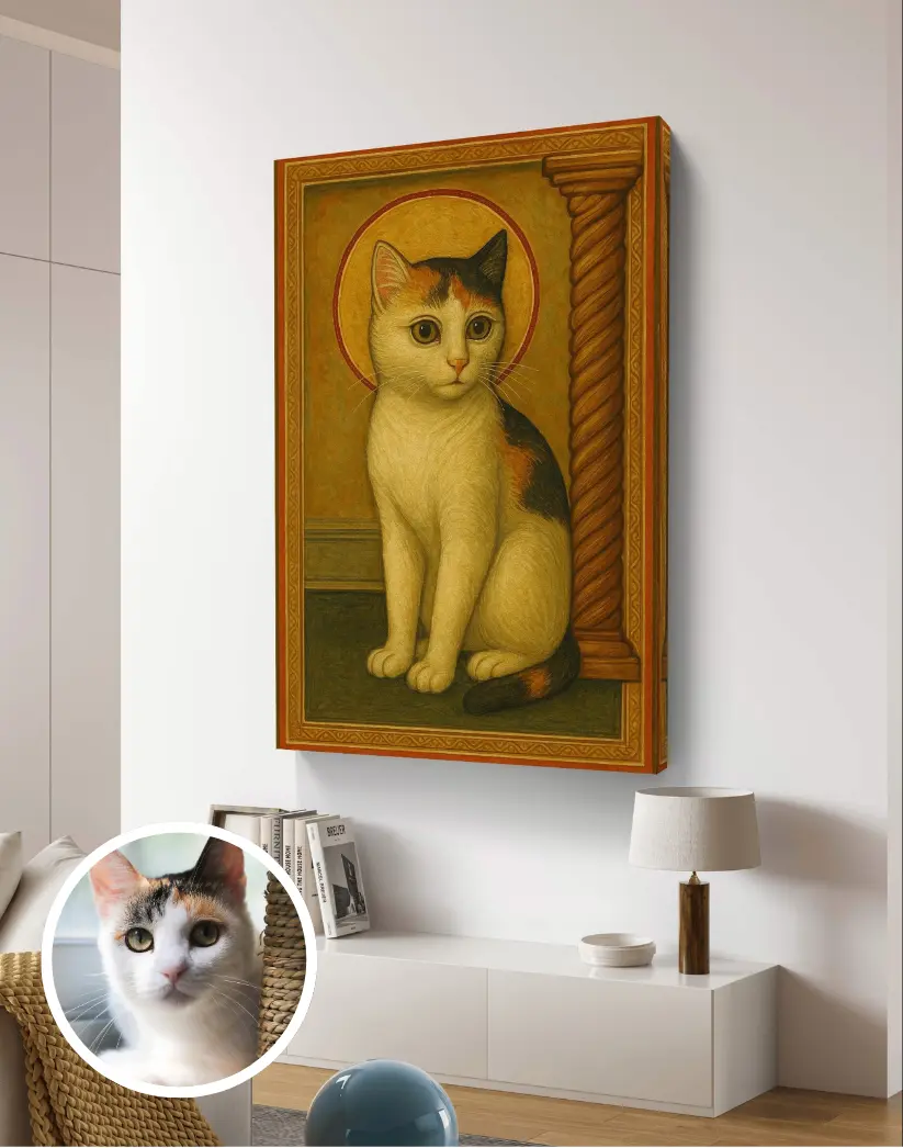 M-10251 Personalized Pet Art Canvas Print - Transform Your Pet's Adorable Moments into Stunning Artwork for Home Decor