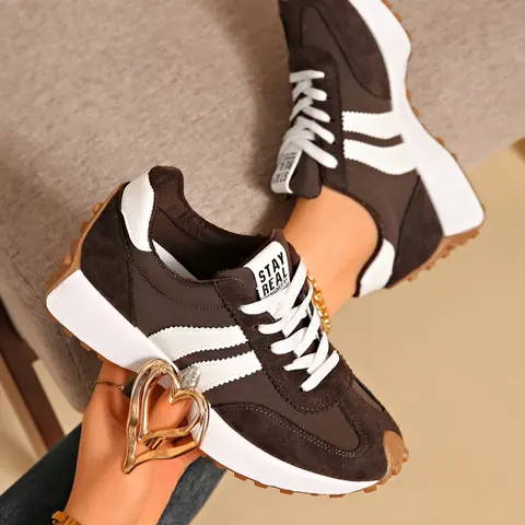 Spring Autumn New Women's Sports Shoes, Fashion Sneakers, Casual Thick Sole Comfortable Breathable Height Increase, Fashion Versatile Female Shoes