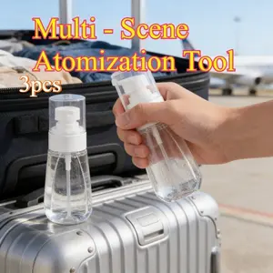 3pcs Portable Transparent Spray Bottle, Travel Leak-Proof Durable, Fine Mist Non-Drip, Multi-Purpose for Water Disinfectant Alcohol