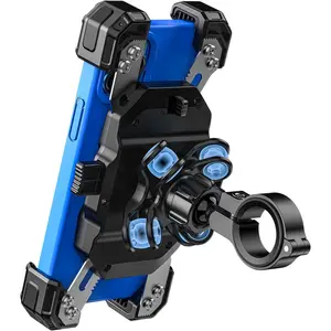 Phone Mount with Vibration Dampener, 1s Lock  Phone Holder with  Alloy Handlebar Mounting Base, One-Handed Operation  Cellphone Mount for 5.5"-7.2" Smartphone