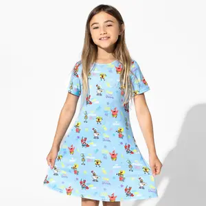 SpongeBob SquarePants: Good Vibes Bamboo Girls' Short Sleeve Dress
