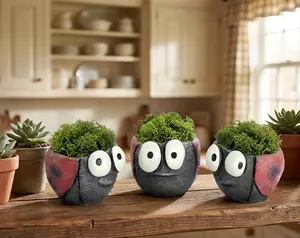 Set of 3 Ladybug Blobhouse Planters