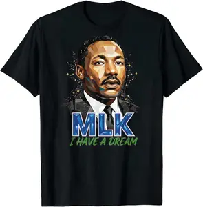 100% Cotton Unisex Rerto Unity Black History Month Martin Have Dream Luther King Day T-Shirt Casual Fashion Shortsleeve