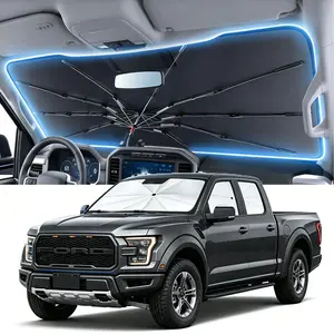 Upgraded Reflective Car Windshield Sun Shade Umbrella, Large Foldable Pop Up Auto Front Window Heat Insulation Cover, 99% UVA UVB Blocker Cooling Anti-Aging Shield for Sedan SUV Pickup Truck MPV Van, Portable Summer Automotive Interior Accessories