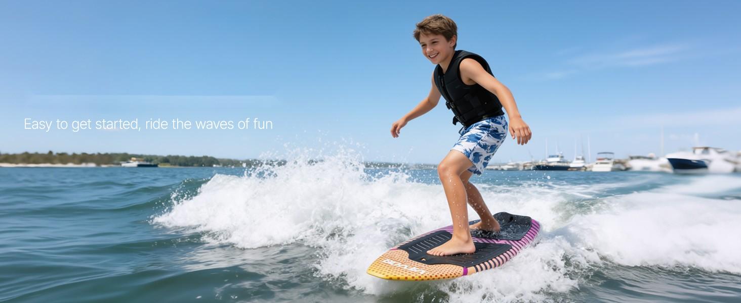 45-Inch Wakesurf Board For Youth Up To 110 Lbs, Wake Surfing Board With EPS Foam Core And EVA Non-Slip Pad, UV-Resistant Wakesurfing Board For Beginners, Stable, Durable Watersports Equipment 45-Inch Wakesurf Board For Youth Up To 110 Lbs, Wake Surfing Board With EPS Foam Core And EVA Non-Slip Pad, UV-Resistant Wakesurfing Board For Beginners, Stable, Durable Watersports Equipment