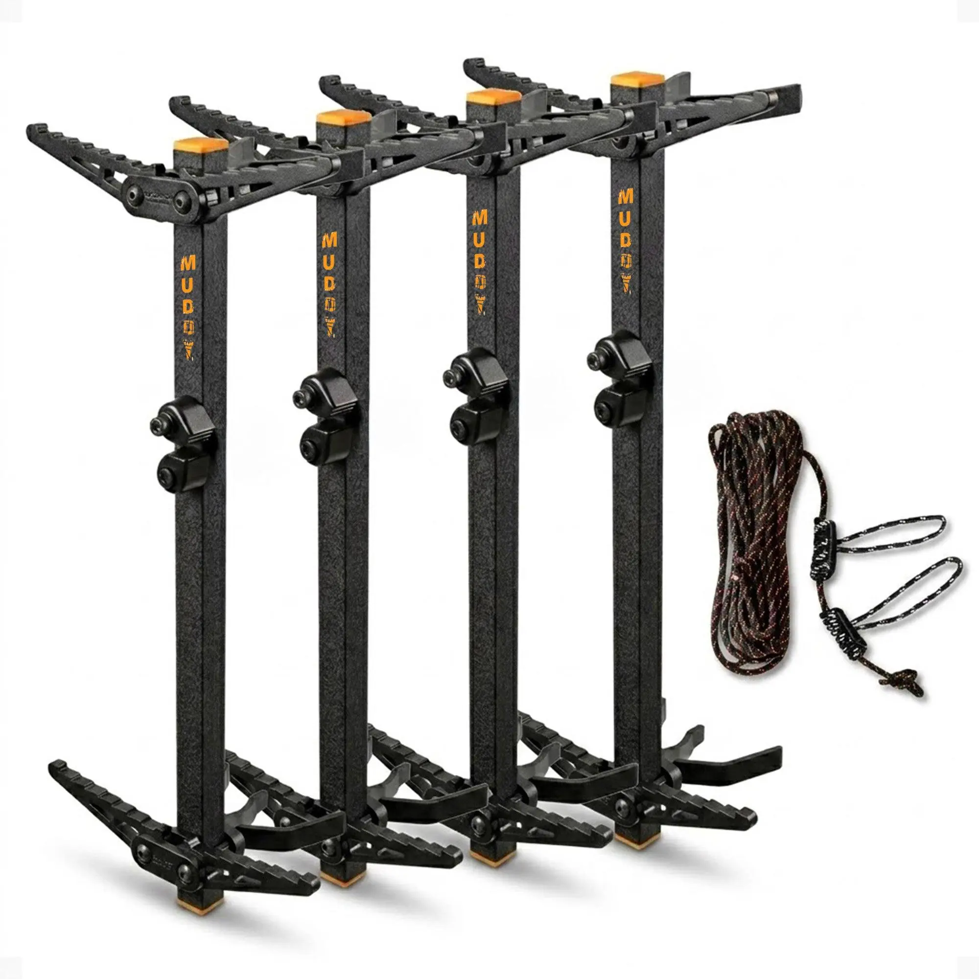 Muddy Pro Climbing Sticks w/Rope Cam Attachment, Tree Stand Hunting Gear, 4 Pack