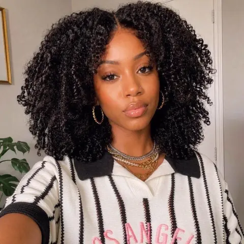 SPOU Women's 100% Human Hair 7x6 Glueless Lace Frontal Fashion Wig, Burmese Twist Out Wear Go, 18-22in, 220% Density, Adjustable Pre-Defined Curls, Bounce Ends, Layered, Beginner Friendly, 1b/30 Natural Black, 250°F-350°F Heat Resistant, Sohochic