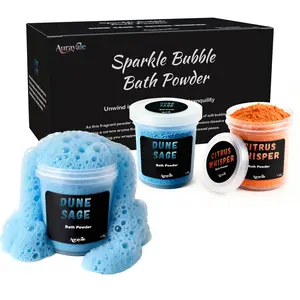 2PCS Sparkle Bath Bomb Powder Gift Set, 2-Pack Blue&Orange Glitter Bath Dust with Natural Essential Oils, Relaxing Spa Day Soak for Women, Christmas Self-Care Gift Idea,Aesthetic Sparkle Bath Bomb Powder Gift Set,