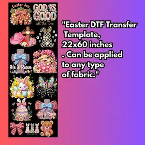 Easter DTF Transfer Template – 22x60 Inches Gang Sheet | Ready to Press