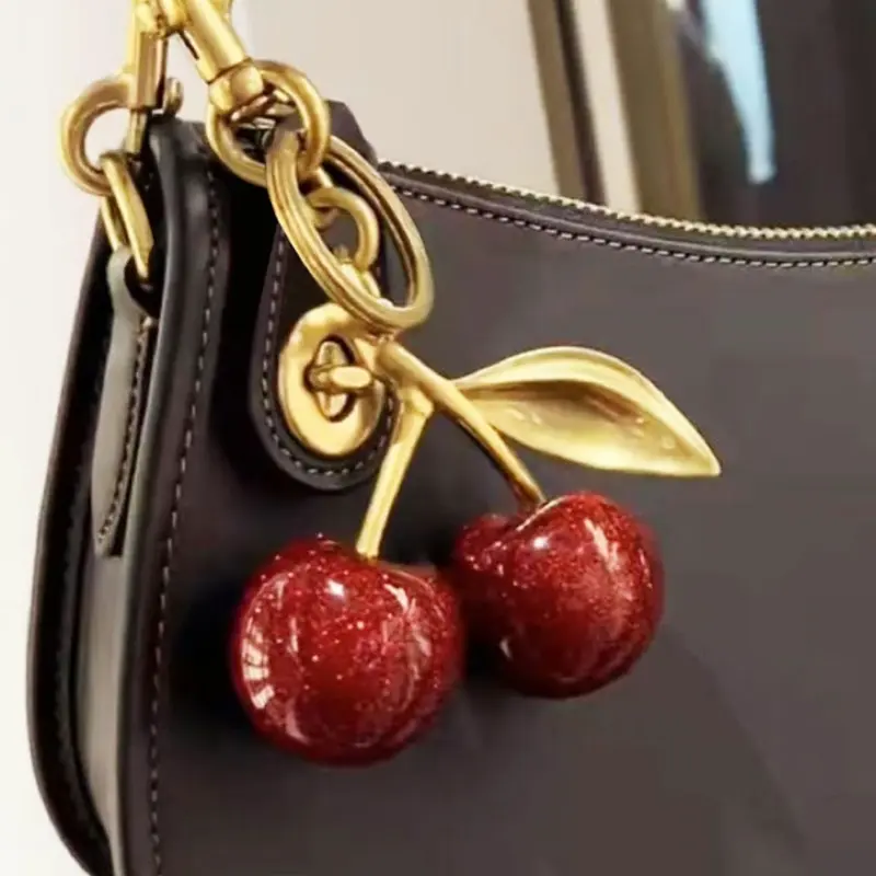 A fashionable and cute cherry design Kevchain, bag decoration, daily wear, also a surprising and exquisite small gift, Charms for Bags