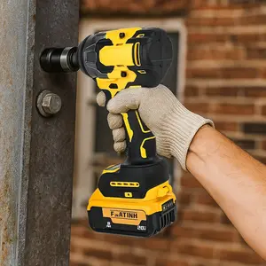3-in-1 Cordless Impact Wrench(Bare tool; battery not included) – Compatible with Dewalt 20V Batteries | 450N High Torque Brushless Power Tool for Car Repair, DIY & Construction | Yellow & Black Design