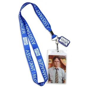 The Office Dunder Mifflin Dwight Shrute Assistant To The Regional Manager Lanyard Clear ID Badge Holder